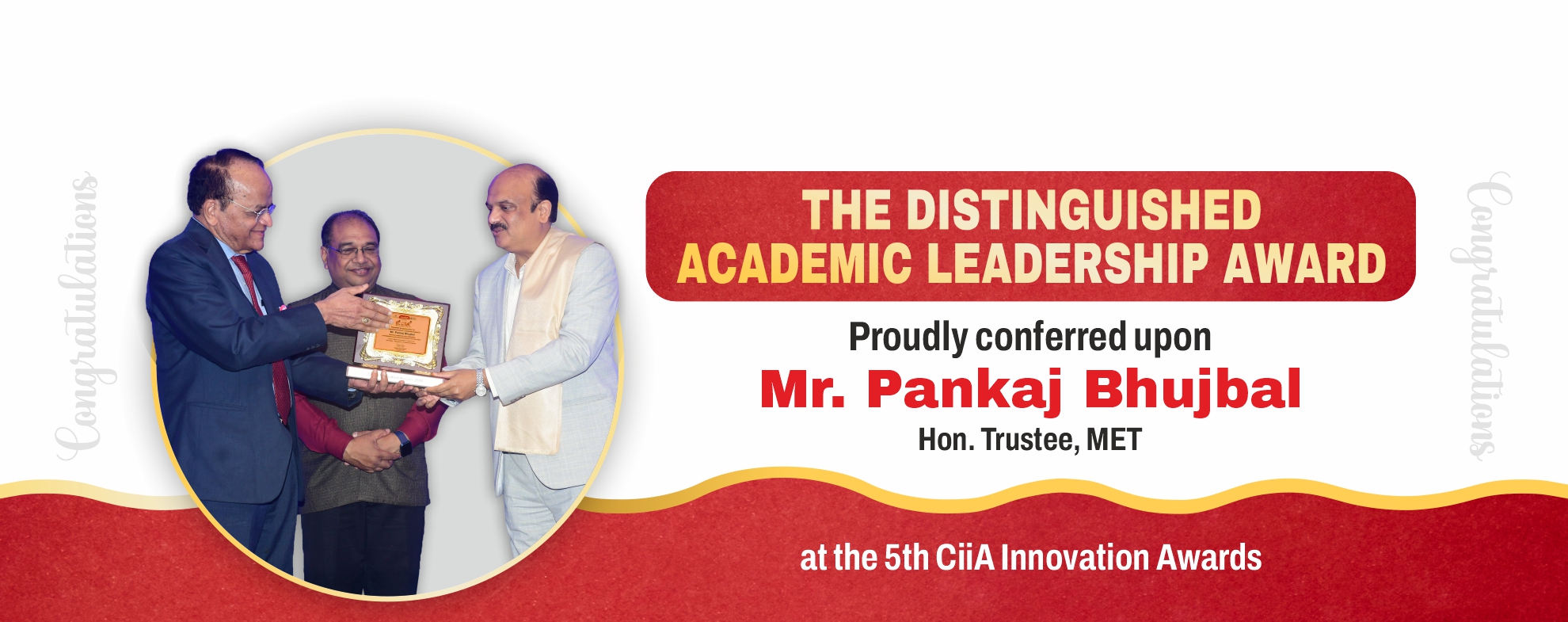 Pankaj Bhujbal Honoured with Academic Leadership Award