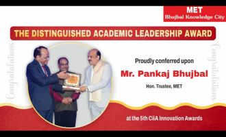 Pankaj Bhujbal Honoured with Academic Leadership Award