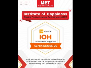 MET Recognised as an Institute of Happiness by QS I-GAUGE (2025–26)