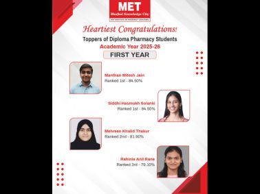 First Year Diploma in Pharmacy Toppers 2025–26