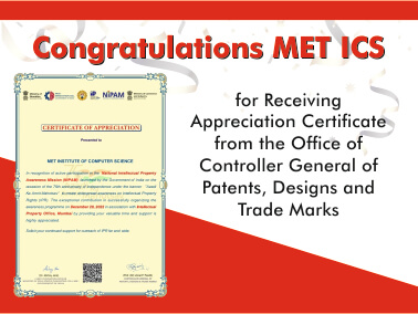 MET ICS receives Appreciation Certificate for successfully conducting the IPR Awareness Program